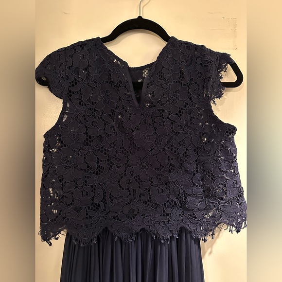 H&M maxi dress navy with lace cover - Picture 5 of 8